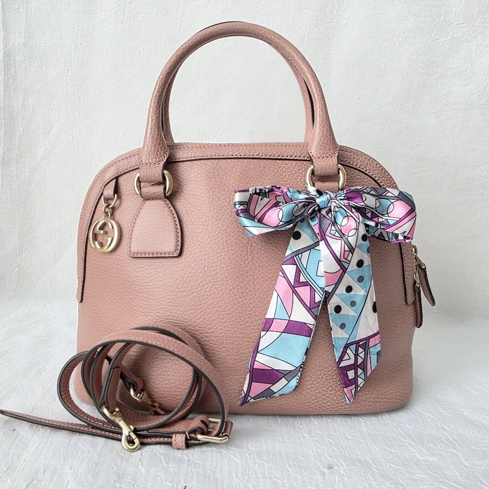 Auth Gucci GG Dollar Dome Calfskin Satchel Handbag - Picture 1 of 11